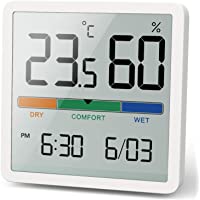 Los mejores  - NOKLEAD Termómetro interior del higrómetro- termómetro digital de escritorio con monitor de temperatura y humedad…